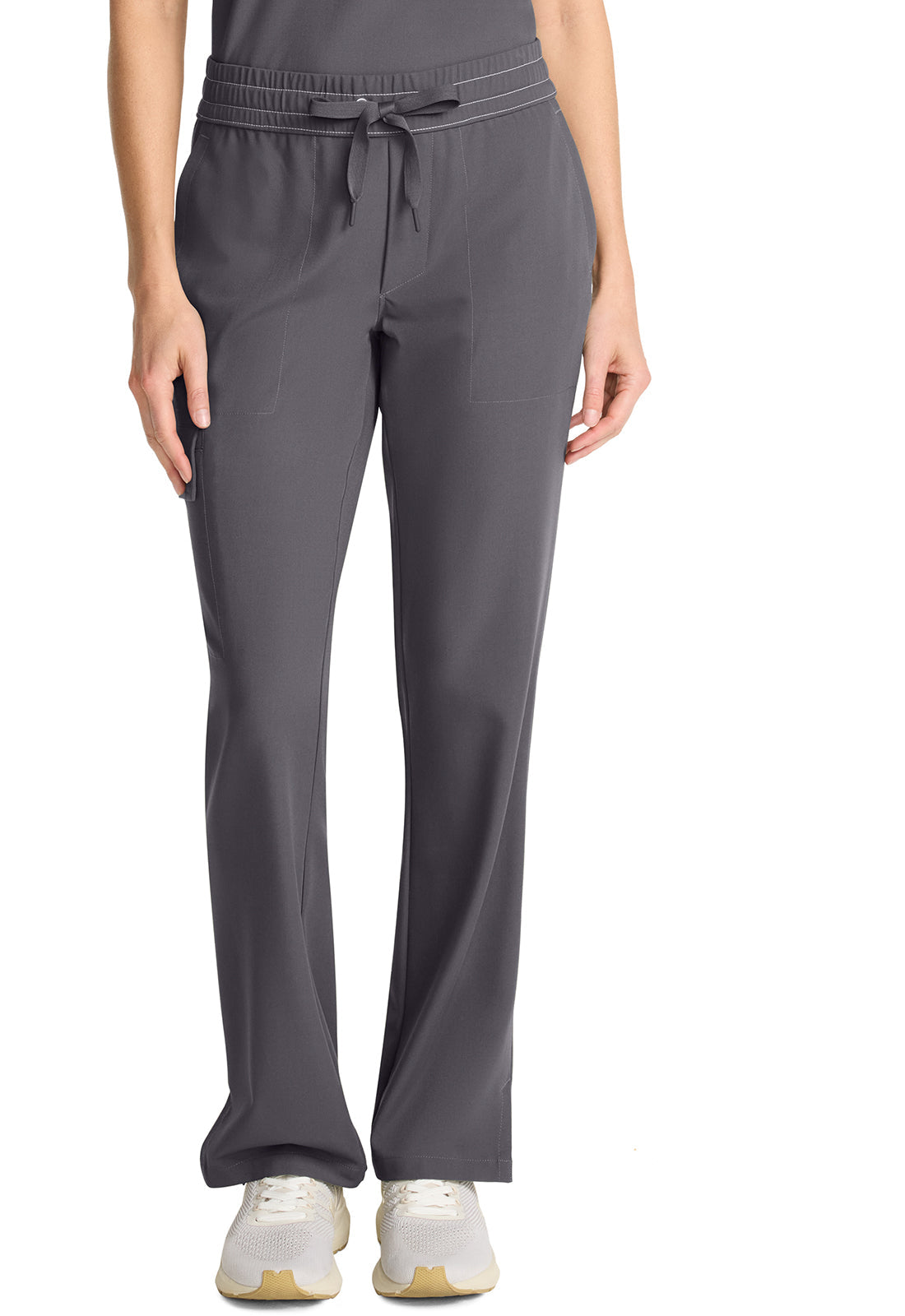 Women's Mid Rise Drawstring Straight Leg - Pewter